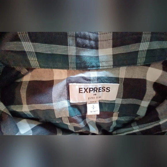 An Express Plaid Button Up Western Shirt Mens - Picture 3 of 3